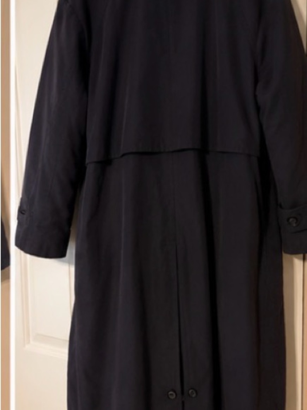 London Fog Navy Double-Breasted Trench Coat Removable Liner 8P Petite - Picture 3 of 5